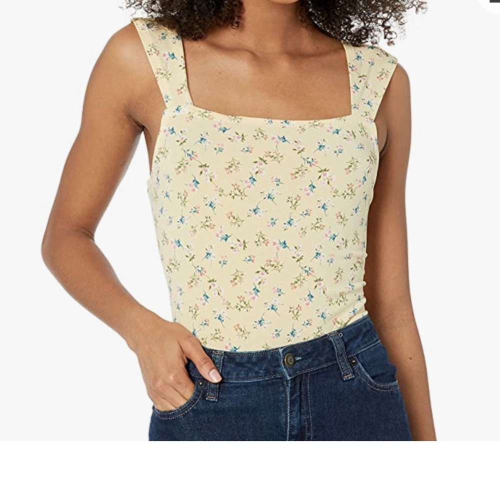 BCBG Generation Flower Yellow Bodysuit